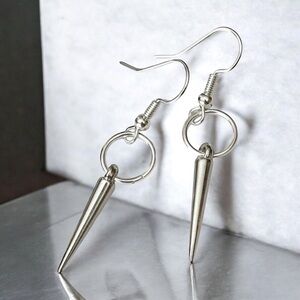 5 For $25💫Alternative Silver Punk Spike Dangles Earrings